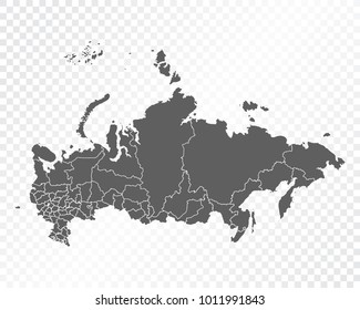 Map of Russia , vector illustration on transparent background. Items are placed on separate layers and editable.