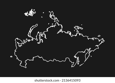 Map of Russia Vector Illustration on black background