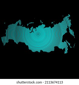 Map of Russia vector illustration. This graphic use technology symbol with green blue color. Global Technology and Business Connection