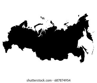 Karte von Russland. Die Vektorsilhouette der Russischen Föderation