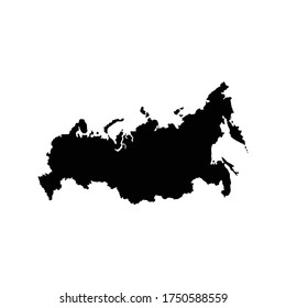 Map of Russia. Vector sillhouette icon.