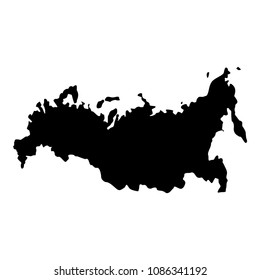 Map of Russian icon black color