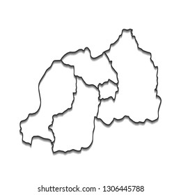 Map of Rwanda - High detailed on white background. Abstract design vector illustration eps 10.