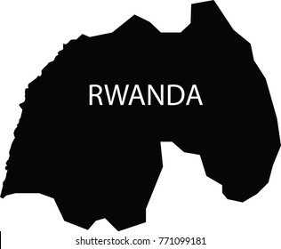 Map of Rwanda vector black on white background