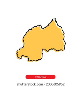 Map of Rwanda vector design template. Simple style with editable stroke.