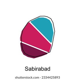map of Sabirabad vector design template, national borders and important cities illustration on white background