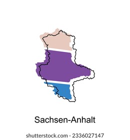 map of Sachsen Anhalt vector design template, national borders and important cities illustration