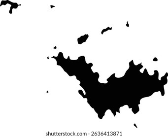 Map of Saint Barthelemy France Silhouette Flat Design