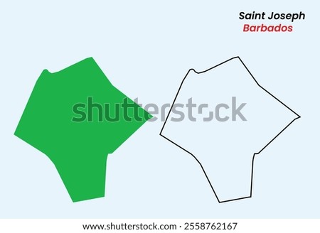 Map of Saint Joseph, Map of Saint Joseph with an outline and fill, Map of Barbados state Saint Joseph, Vector Illustration, Barbados .