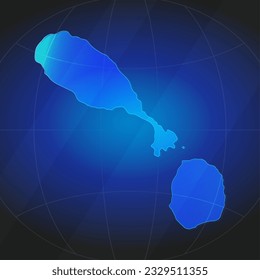 Map of Saint Kitts and Nevis in blue color. Template for website, annual report, news, infographics. Vector Illustration 