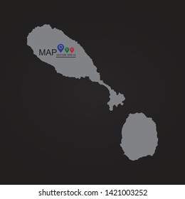 map of Saint Kitts and Nevis. Isolated vector illustration. - Vector