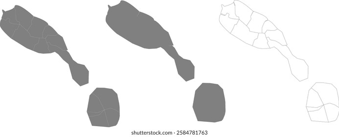  Map of Saint Kitts and Nevis with Parishes