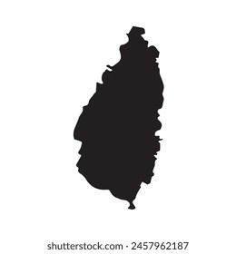 Mapa del icono de glifo de Santa Lucía. Ilustración Vector gráfico del mapa de Santa Lucía.