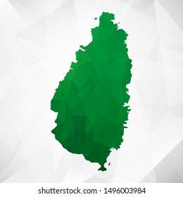 Map of Saint Lucia - Green Geometric Rumpled Triangular , Polygonal Design For Your . Vector illustration eps 10.