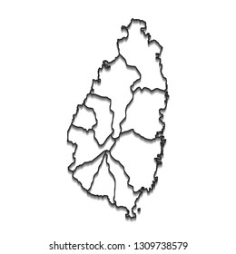 Map of Saint Lucia - High detailed on white background. Abstract design vector illustration eps 10.