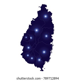 Map of Saint Lucia, High detailed blue vector map - Saint Lucia.