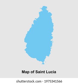 Map of Saint Lucia isolated vector illustration