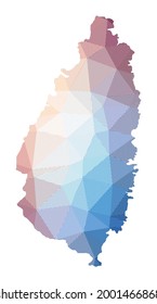 Map of Saint Lucia. Low poly illustration of the island. Geometric design with stripes. Technology, internet, network concept. Vector illustration.