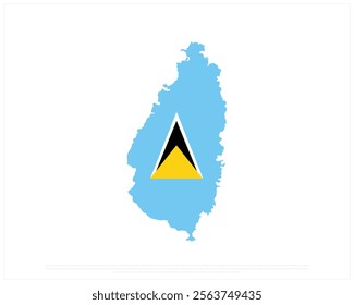 Map of SAINT LUCIA on a white background, Editable Vector illustration of SAINT LUCIA flag, National Day design, vector design of Saint Lucia Map, National Day of Saint Lucia