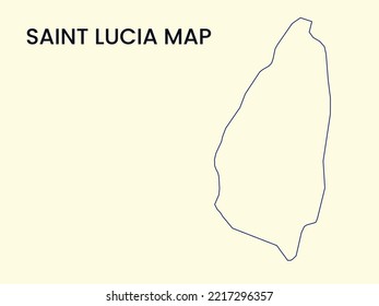 Map of Saint Lucia, Outline Map Saint Lucia vector Illustration, Map of Saint Lucia with an outline. Saint Lucia map.