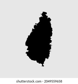 Map of Saint Lucia - Peru outline silhouette vector illustration
