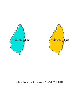 Map of Saint Lucia Vector Design Template.