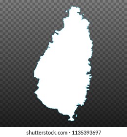 Map of Saint Lucia. Vector illustration on transparent background. Items are placed on separate layers and editable. Vector illustration eps 10.