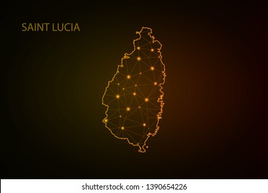 Map of Saint Lucia. Vector Illustration EPS10. - Vector - Vector