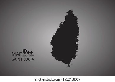 Map of Saint Lucia. Vector illustration eps 10.