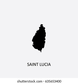 Map of Saint Lucia Vector Illustration
