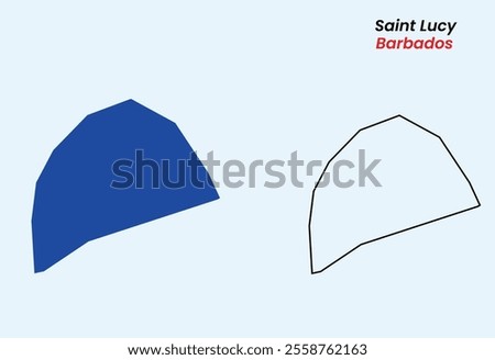 Map of Saint Lucy, Map of Saint Lucy with an outline and fill, Map of Barbados state Saint Lucy, Vector Illustration, Barbados.