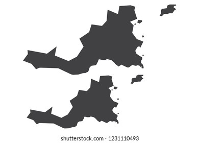 Map - Saint Martin Couple Set , Map of Saint Martin,Vector illustration eps 10.
