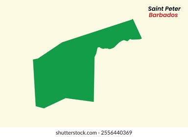 Map of Saint Peter, Map of Saint Peter with fill colour, Map of Barbados state Saint Peter, Vector Illustration, Barbados.
