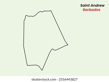 Map of Saint Peter, Map of Saint Peter with an outline, Map of Barbados state Saint Peter, Vector Illustration, Barbados .