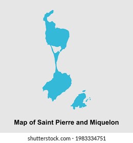 Map of Saint Pierre and Miquelon isolated vector illustration