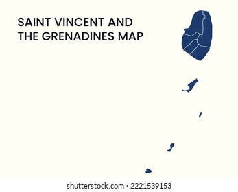 Map of Saint Vincent and the Grenadines, Solid Map, Saint Vincent and the Grenadines vector Illustration, Map of Saint Vincent and the Grenadines with Colour. Saint Vincent and the Grenadines map.