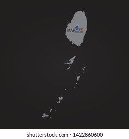 Map of Saint Vincent and the Grenadines.Vector illustration eps 10.