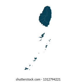 Map of Saint Vincent - High detailed on white background. Abstract design vector illustration eps 10.