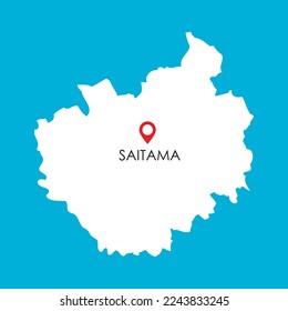 Map of Saitama in Japan with location icon