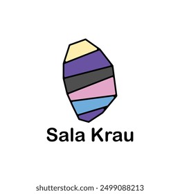 Map of Sala Krau colorful illustration design, element graphic illustration template