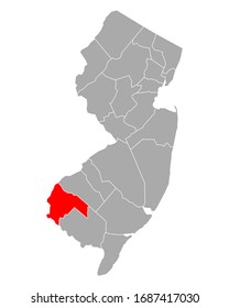 Map of Salem in New Jersey on white