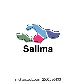 Map of Salima City, logotype element for template. Suitable for your company