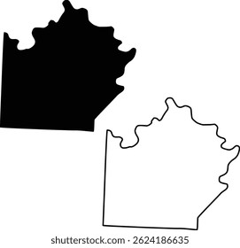 Map of Saline County Missouri USA Silhouette Flat And Outline Design