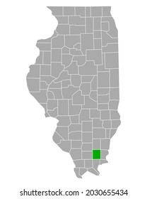 Map of Saline in Illinois on white