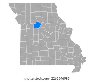 Map of Saline in Missouri on white
