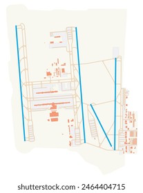 Map of Salt Lake City International Airport (United States of America). IATA-code: SLC. Airport diagram with runways, taxiways, apron, parking areas and buildings. Map Data from OpenStreetMap.