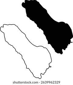 Map of Salton Sea California USA Silhouette Flat and Outline Design
