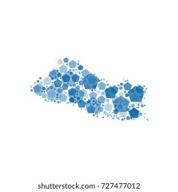 map of salvador filled with pentagons of different sizes and degrees of transparency
