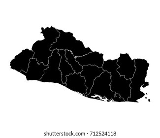 Map of Salvador - High detailed black map on white background. Abstract design vector illustration eps 10.