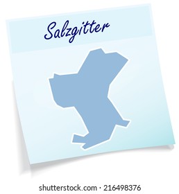 Map of salzgitter as sticky note in blue